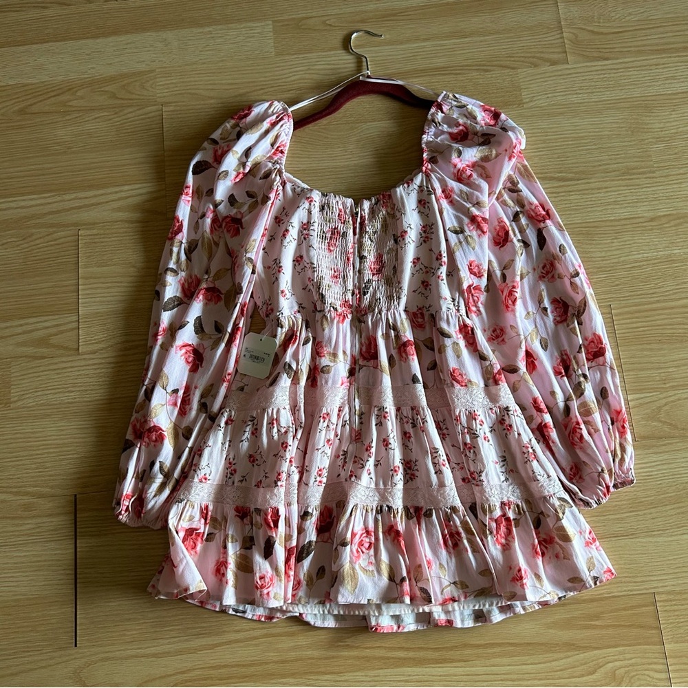 NWT Altar’d State Pink Kate Floral Mini Dress Small - Picture 11 of 11